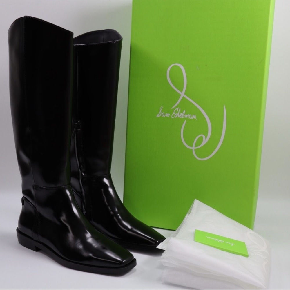 Sam Edelman Glossy Black Riding Boots